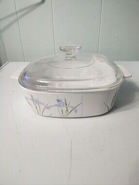 Vintage Corningware Shawdiw Iris 1 1/2 Quart Casserole Dish With Lid